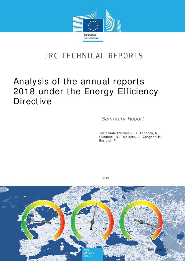 Jrc Publications Repository Analysis Of The Annual Reports 18 Under The Energy Efficiency Directive