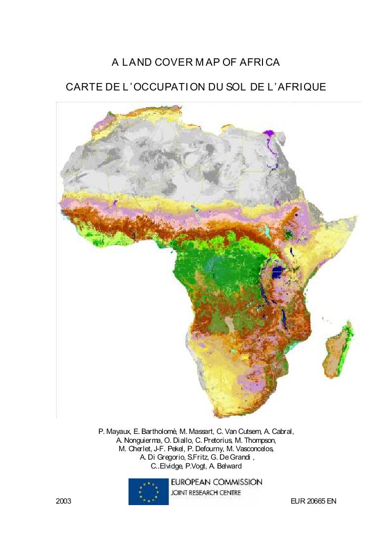 Jrc Publications Repository A Land Cover Map Of Africa Carte De L Occupation Du Sol De L Afrique
