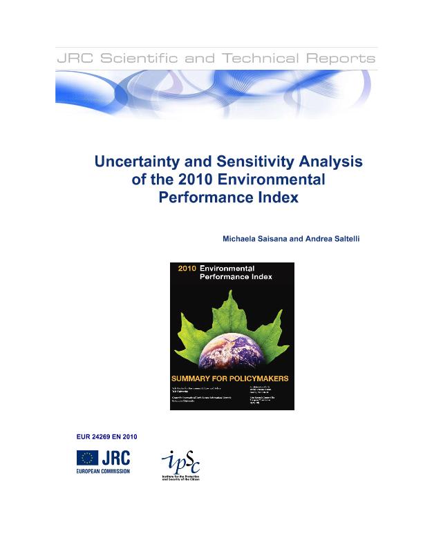 Jrc Publications Repository Uncertainty And Sensitivity Analysis Of The 10 Environmental Performance Index
