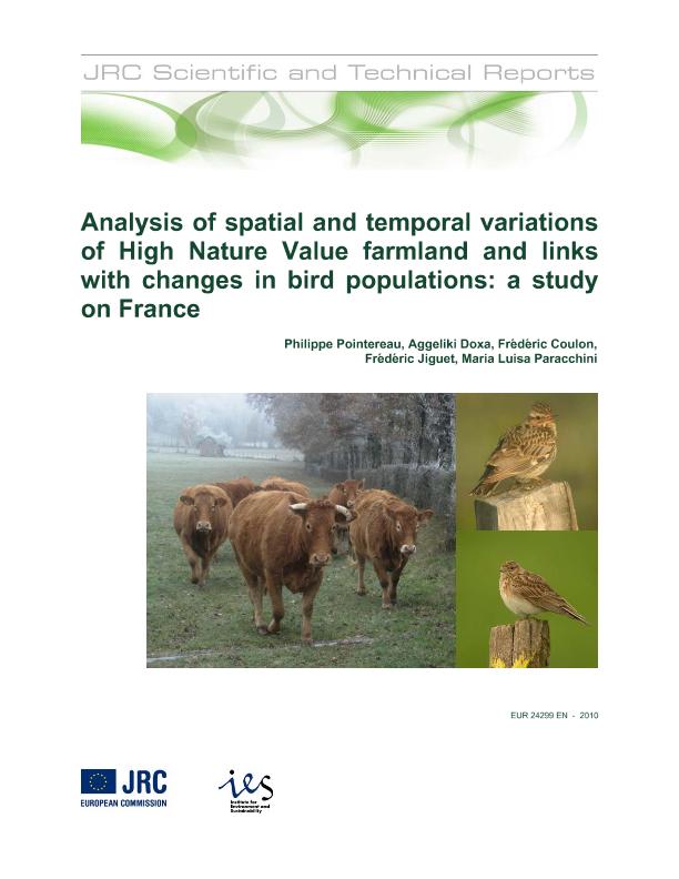 JRC Publications Repository - Analysis of Spatial and Temporal Variations  of High Nature Value Farmland and Links with Changes in Bird Populations: A  Study on France