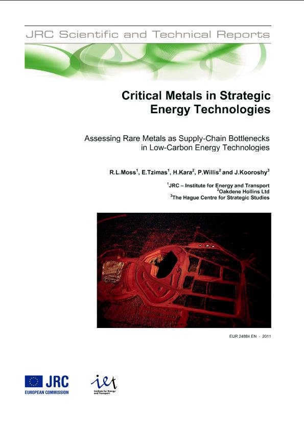 Jrc Publications Repository Critical Metals In Strategic Energy Technologies Assessing Rare Metals As Supply Chain Bottlenecks In Low Carbon Energy Technologies