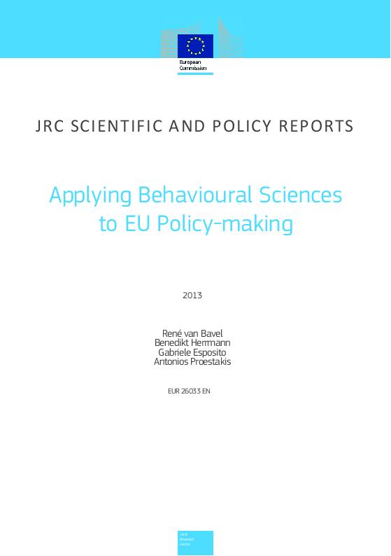 JRC Publications Repository - Applying Behavioural Science to EU