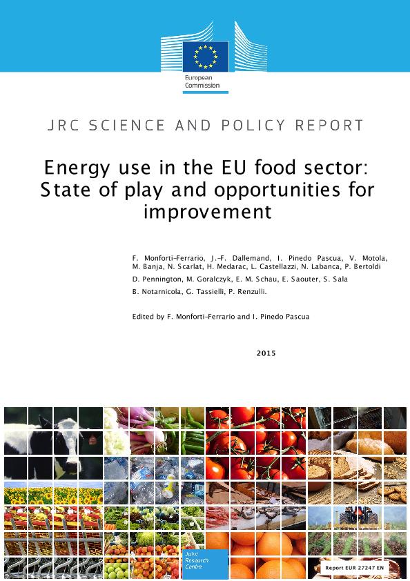 Jrc Publications Repository Energy Use In The Eu Food Sector State Of Play And Opportunities For Improvement
